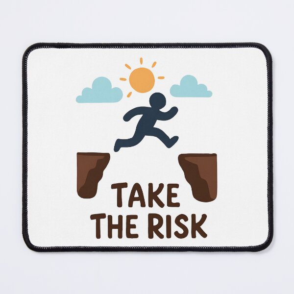 Item preview, Motivational Take the Risk Quote with Cliff Jump Graphic. designed and sold by The-T-In-Retro.