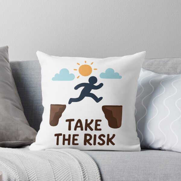 Item preview, Motivational Take the Risk Quote with Cliff Jump Graphic. designed and sold by The-T-In-Retro.