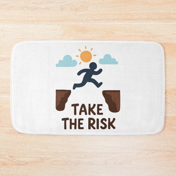 Item preview, Motivational Take the Risk Quote with Cliff Jump Graphic. designed and sold by The-T-In-Retro.