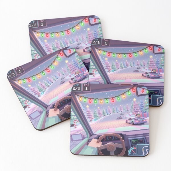 Item preview, Christmas Pixel Racing POV – Cozy Winter Arcade Driving Art designed and sold by MuseAI.