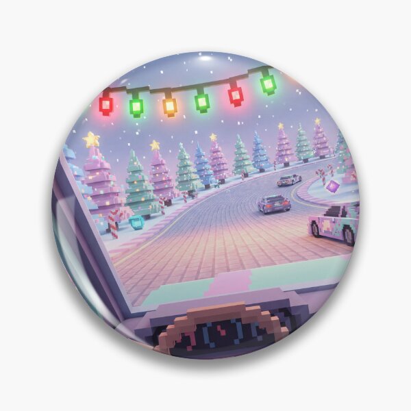 Item preview, Christmas Pixel Racing POV – Cozy Winter Arcade Driving Art designed and sold by MuseAI.