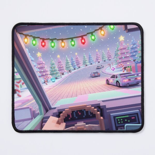 Item preview, Christmas Pixel Racing POV – Cozy Winter Arcade Driving Art designed and sold by MuseAI.