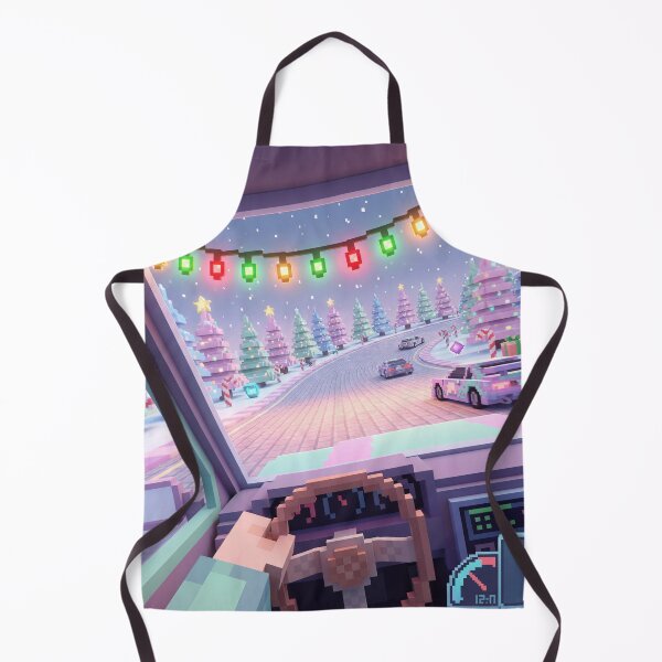 Item preview, Christmas Pixel Racing POV – Cozy Winter Arcade Driving Art designed and sold by MuseAI.