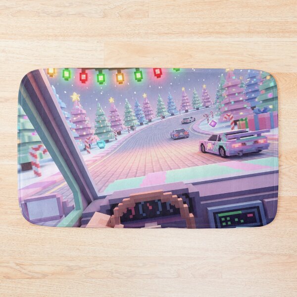 Item preview, Christmas Pixel Racing POV – Cozy Winter Arcade Driving Art designed and sold by MuseAI.