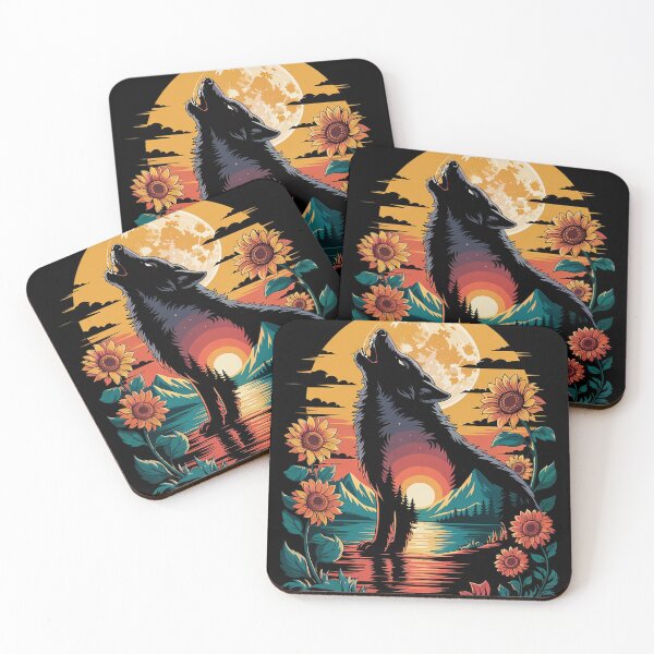 Item preview, Cute Wolf Floral Sunflower Wolves1  designed and sold by RoyTill0Art.