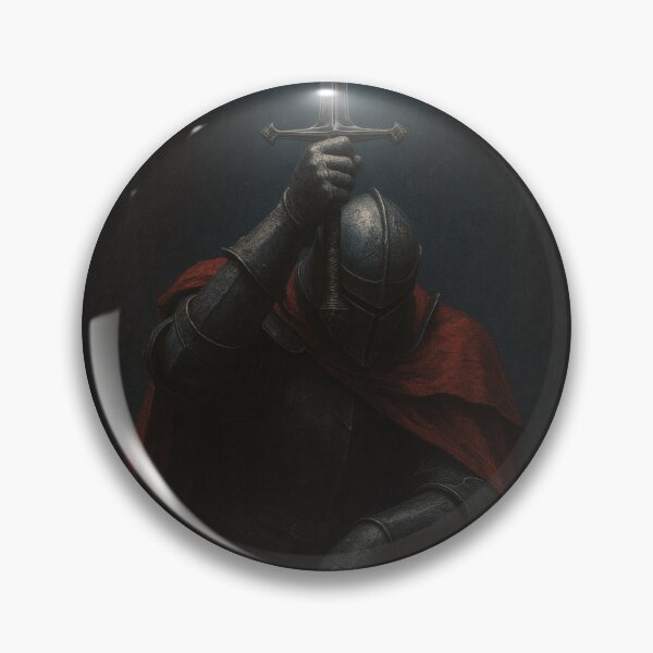 Item preview, Kneeling Knight of Devotion – Dark Gothic Medieval Sword Art designed and sold by Visualynx.