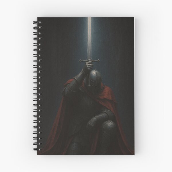 Item preview, Kneeling Knight of Devotion – Dark Gothic Medieval Sword Art designed and sold by Visualynx.