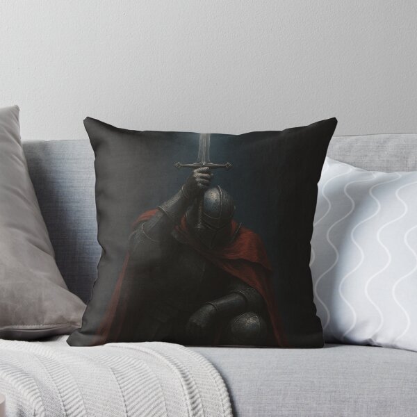 Item preview, Kneeling Knight of Devotion – Dark Gothic Medieval Sword Art designed and sold by Visualynx.