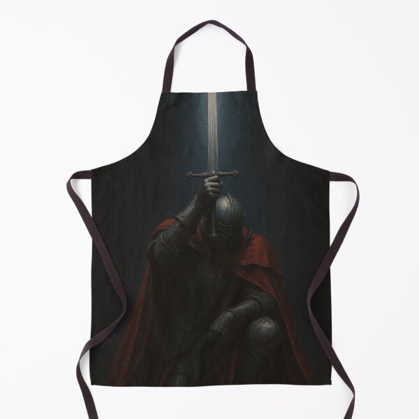 Item preview, Kneeling Knight of Devotion – Dark Gothic Medieval Sword Art designed and sold by Visualynx.
