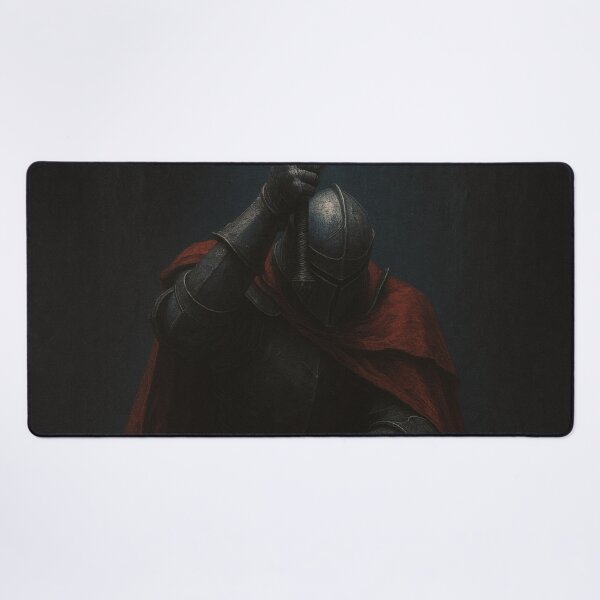 Item preview, Kneeling Knight of Devotion – Dark Gothic Medieval Sword Art designed and sold by Visualynx.
