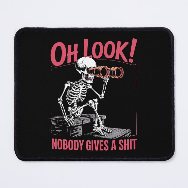 Item preview, Synthwave Skeleton Oh Look Nobody Gives A Shit designed and sold by MarryIsMonth.