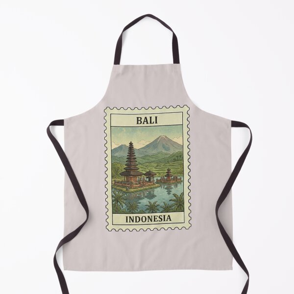 Item preview, Vintage Bali Stamp – Water Temple & Rice Terraces designed and sold by allaboutstamps.