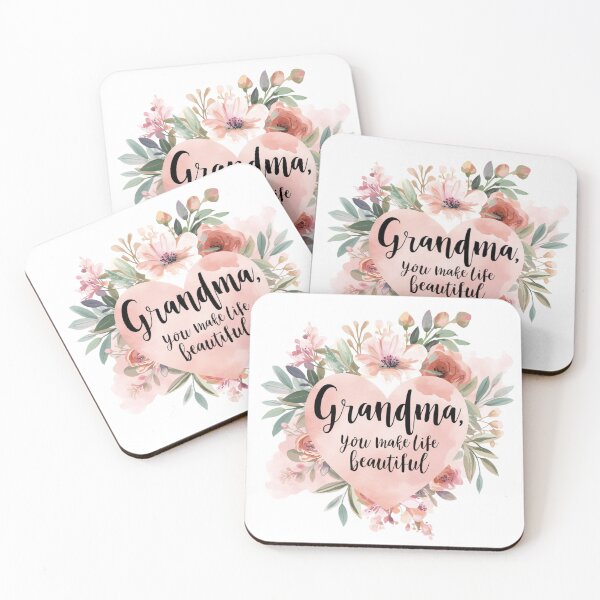 Item preview, Grandma You Make Life Beautiful – Floral Heart Quote Illustration designed and sold by Activity01.