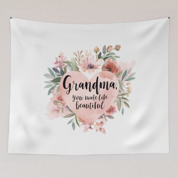 Item preview, Grandma You Make Life Beautiful – Floral Heart Quote Illustration designed and sold by Activity01.
