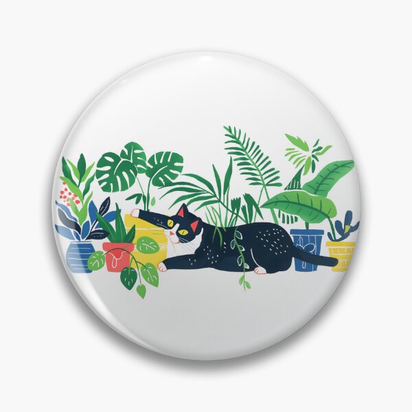 Item preview, Tuxedo Cat with house plants designed and sold by xiao xuans.