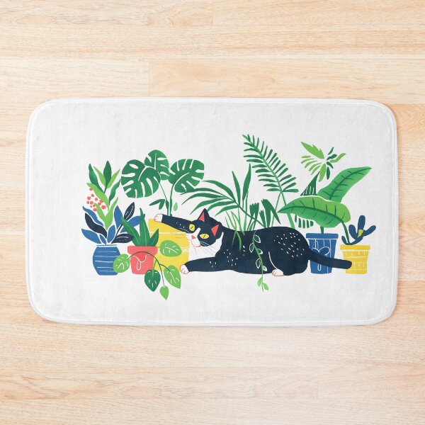 Item preview, Tuxedo Cat with house plants designed and sold by xiao xuans.