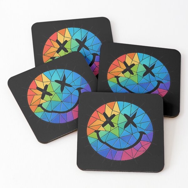 Item preview, Rainbow Stained Glass Smiley – Nirvana Inspired Grunge Art designed and sold by AddictiveDesign.