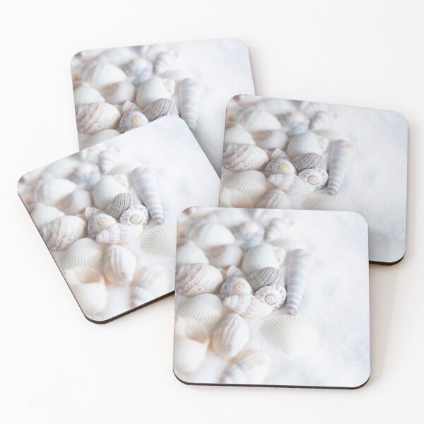Item preview, Dreamy off white seashells on white sand - coastal nature and travel photography designed and sold by Christa Stroo Photography.