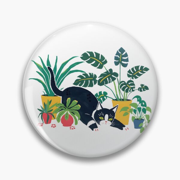 Item preview, Tuxedo Cat with house plants designed and sold by xiao xuans.