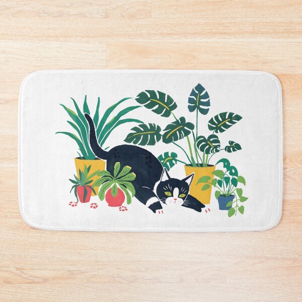 Item preview, Tuxedo Cat with house plants designed and sold by xiao xuans.