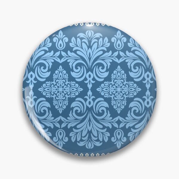 Item preview, Elegant Blue Damask with Geometric Borders designed and sold by Modular Prints.