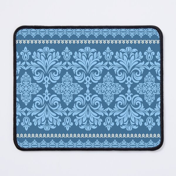 Item preview, Elegant Blue Damask with Geometric Borders designed and sold by Modular Prints.