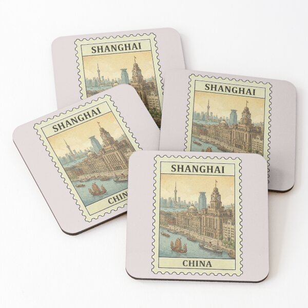 Item preview, Vintage Shanghai Stamp – The Bund & Pudong Skyline designed and sold by allaboutstamps.