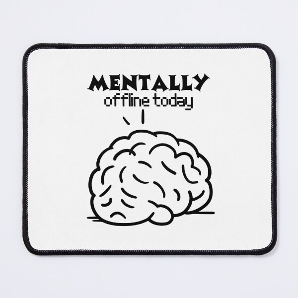 Item preview, Mentally Offline Today – Funny Brain Minimal Line Art Design designed and sold by JKLINES LAB.