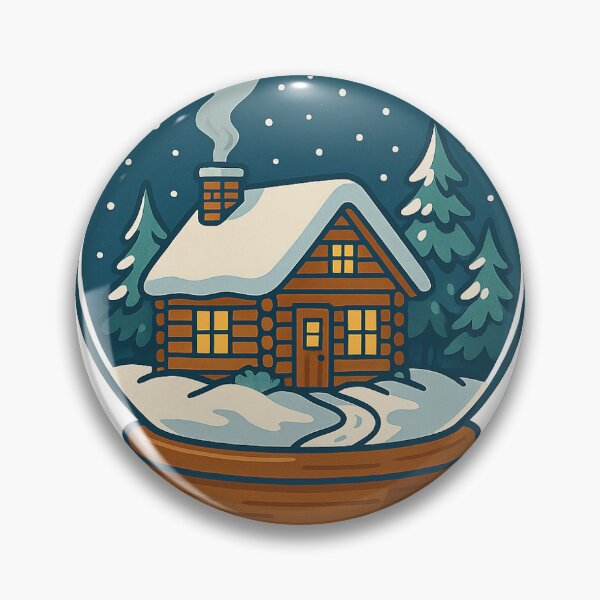 Item preview, Cozy Winter Cabin Snow Globe Illustration designed and sold by BoldApparel.
