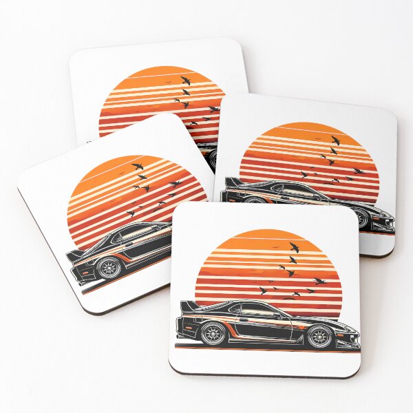 Item preview, JDM Sports Car Retro Sunset Striped Art designed and sold by DrawDrip.