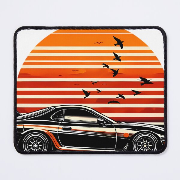 Item preview, JDM Sports Car Retro Sunset Striped Art designed and sold by DrawDrip.