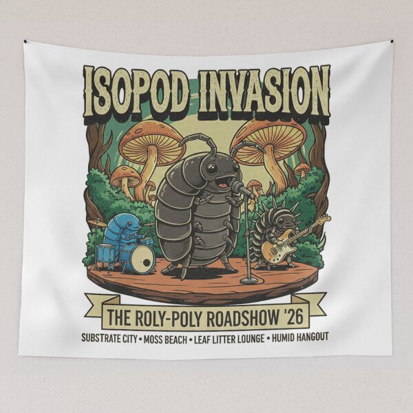 Item preview, Isopod Invasion Tour 2026 Vintage Concert Poster | Roly Poly Pill Bug Woodlouse designed and sold by CELTIC-DESIGNS.