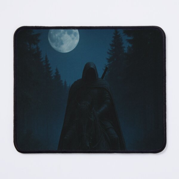 Item preview, Dark Rider Under Moonlight – Mystical Medieval Night Fantasy Art designed and sold by Visualynx.