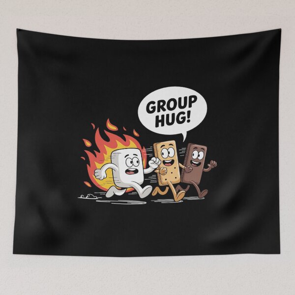 Item preview, Group Hug Camping Campfire Chocolate Marshmallow S'Mores 8  designed and sold by VerseFarm.