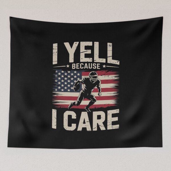 Item preview, I Yell Because I Care Football Dad US Flag Fathers Day  designed and sold by FadeOfThrone.