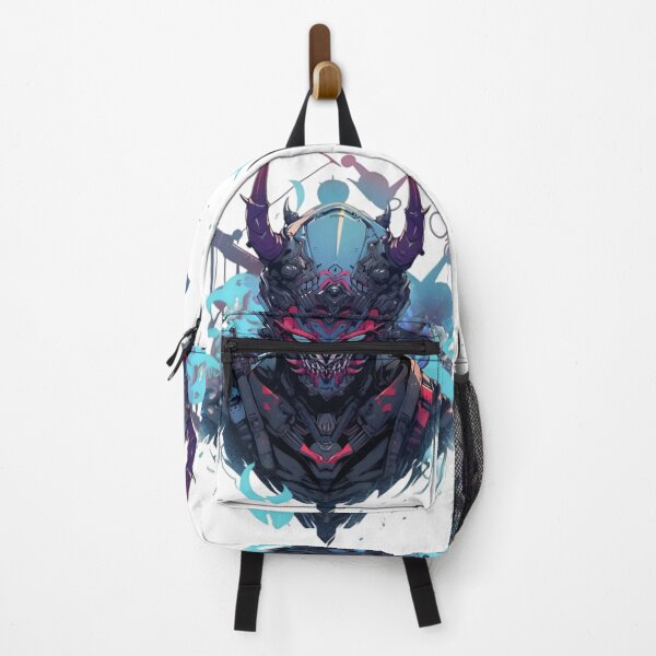 Item preview, Neon Oni Mech – Cyber Demon Mask Illustration designed and sold by Dyan4.