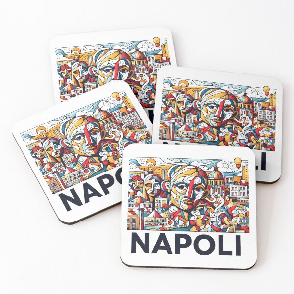 Item preview, Napoli Cubism Art – Naples Italy Abstract City Illustration, Modern Geometric Travel Poster, Contemporary Cubist Wall Art designed and sold by OzzFrequency.