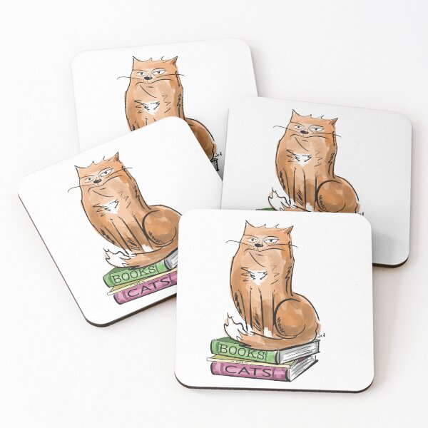 Item preview, Books and Cats designed and sold by Jon Carroll Thomas Illustrations .