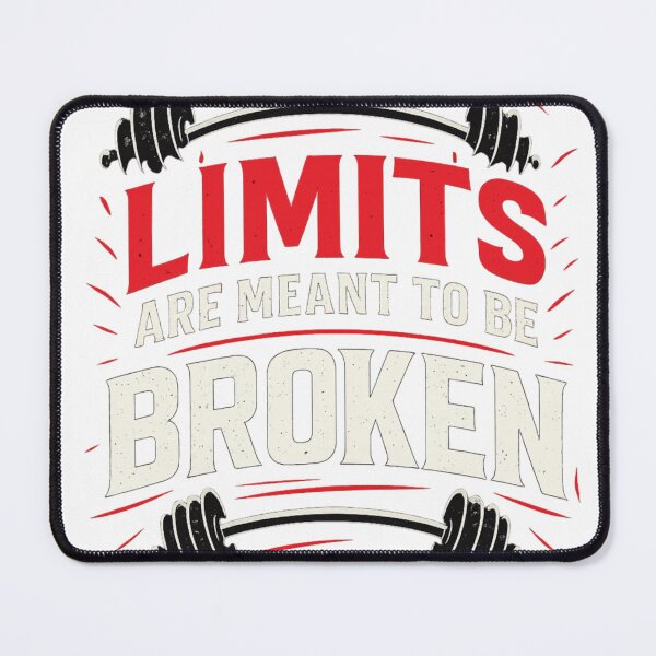 Item preview, Limits Are Meant To Be Broken | Gym Motivation T-Shirt Design designed and sold by rsuniquestyle.