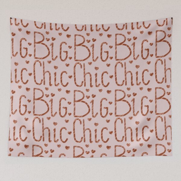 Item preview, Big chic, Pink lettering pattern, inscription with hearts, fashion meme designed and sold by Dormitria.