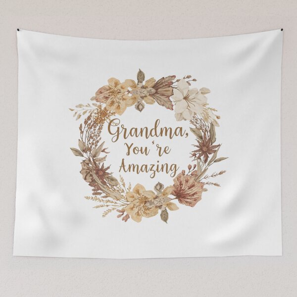 Item preview, Grandma, You’re Amazing – Vintage Floral Wreath Illustration designed and sold by Activity01.