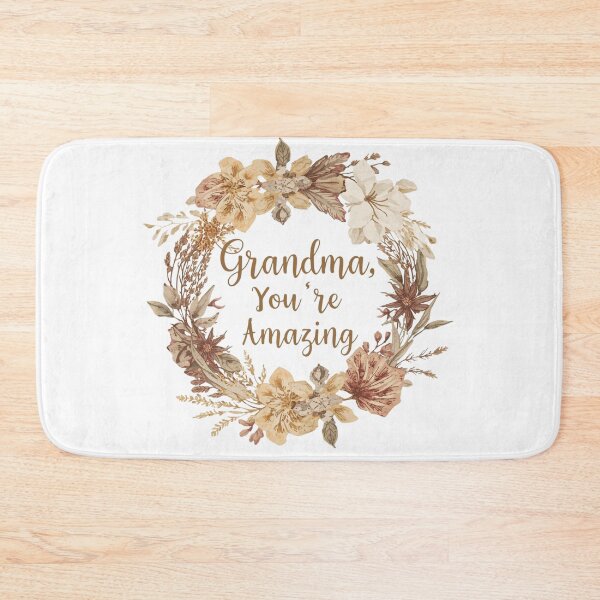 Item preview, Grandma, You’re Amazing – Vintage Floral Wreath Illustration designed and sold by Activity01.