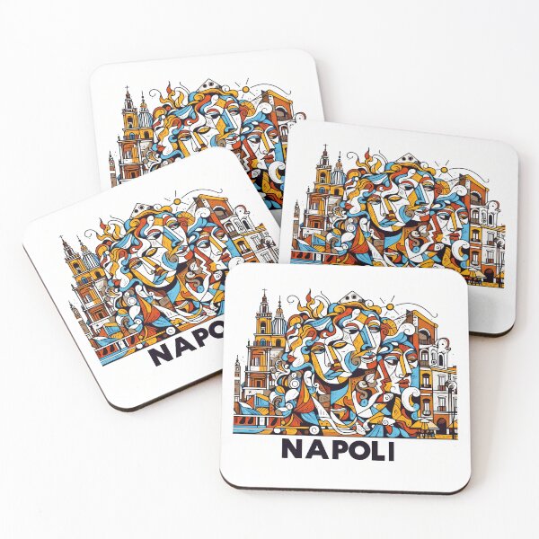 Item preview, Napoli Cubism Art – Naples Italy Abstract City Illustration, Modern Geometric Travel Poster, Contemporary Cubist Wall Art designed and sold by OzzFrequency.