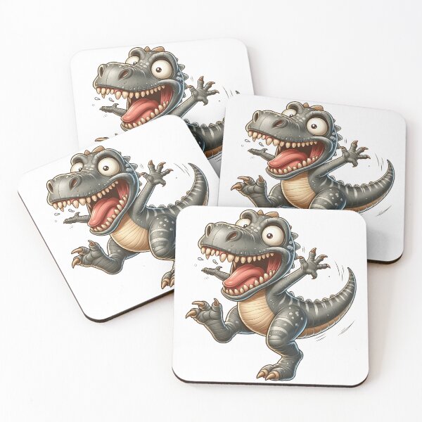 Item preview, Cute Grey Dinosaur Cartoon – Funny Chubby T Rex with Big Eyes Adorable Dino Character Art designed and sold by LunaPixelStudio.