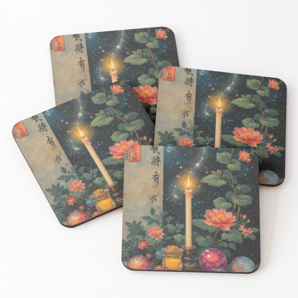 Item preview, Candle, flowers, stars and mystical spheres designed and sold by Mianku | Für das Leben.