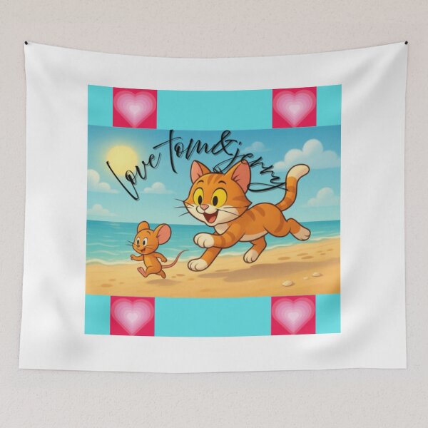 Item preview, Cartoon Beach Chase – Fun Cat and Mouse Adventure designed and sold by AhmedSabry89.