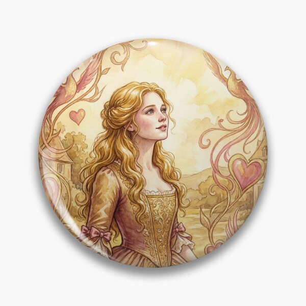 Item preview, Lucie Manette Golden Heroine from a Tale of Two Cities Characters from Dickens series illustration watercolor art designed and sold by Vintage Designs +.
