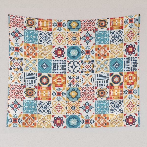 Item preview, Vibrant Mediterranean Moroccan Azulejo Tile Pattern | Spanish Geometric Folk Art designed and sold by SergioMiklos.