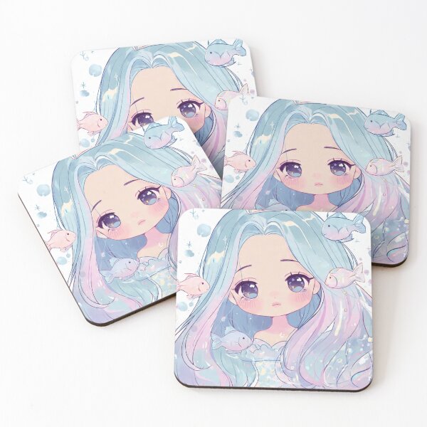 Item preview, Kawaii Pastel Mermaid – Cute Chibi Sea Princess designed and sold by Chicbyvalde973.
