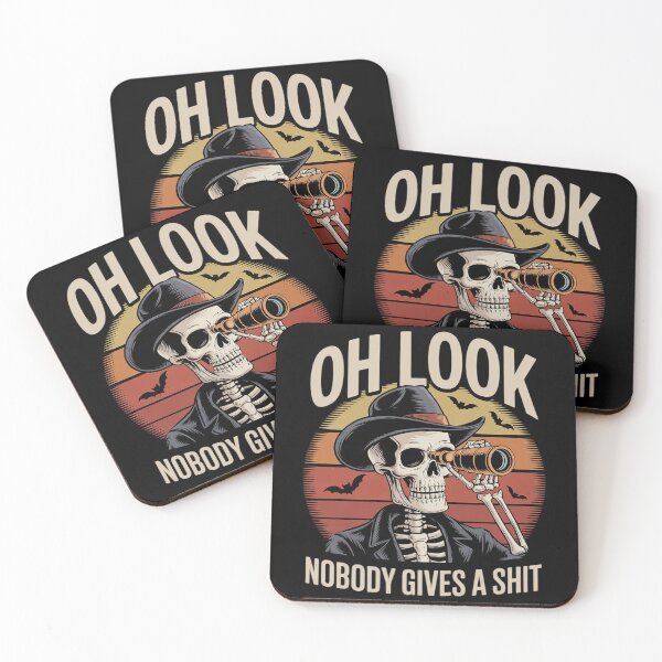 Item preview, Oh Look Nobody Gives A Shit Trendy Skeleton Meme  designed and sold by MarryIsMonth.